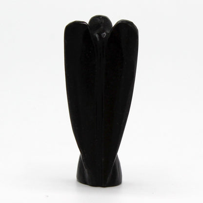 Ángel de piedra preciosa tallada a mano - ágata negra - Figuras de Piedras Preciosas