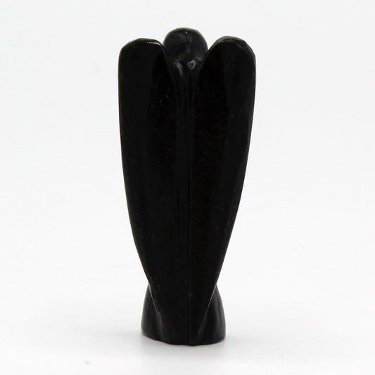 Ángel de piedra preciosa tallada a mano - ágata negra - Figuras de Piedras Preciosas