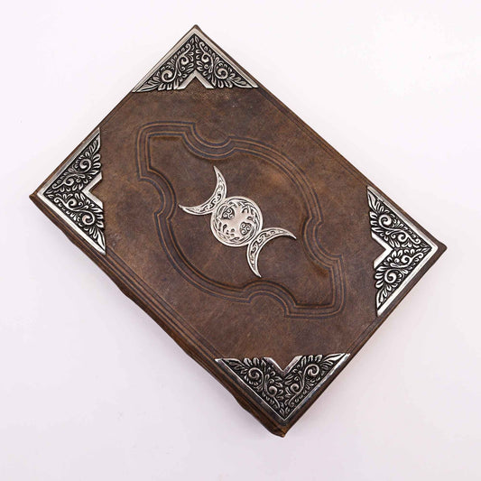 Brown Book - Triple moon zinc decoration with cover edges