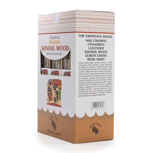 Palitos de resina de sándalo dorado para sahumar - 30 g