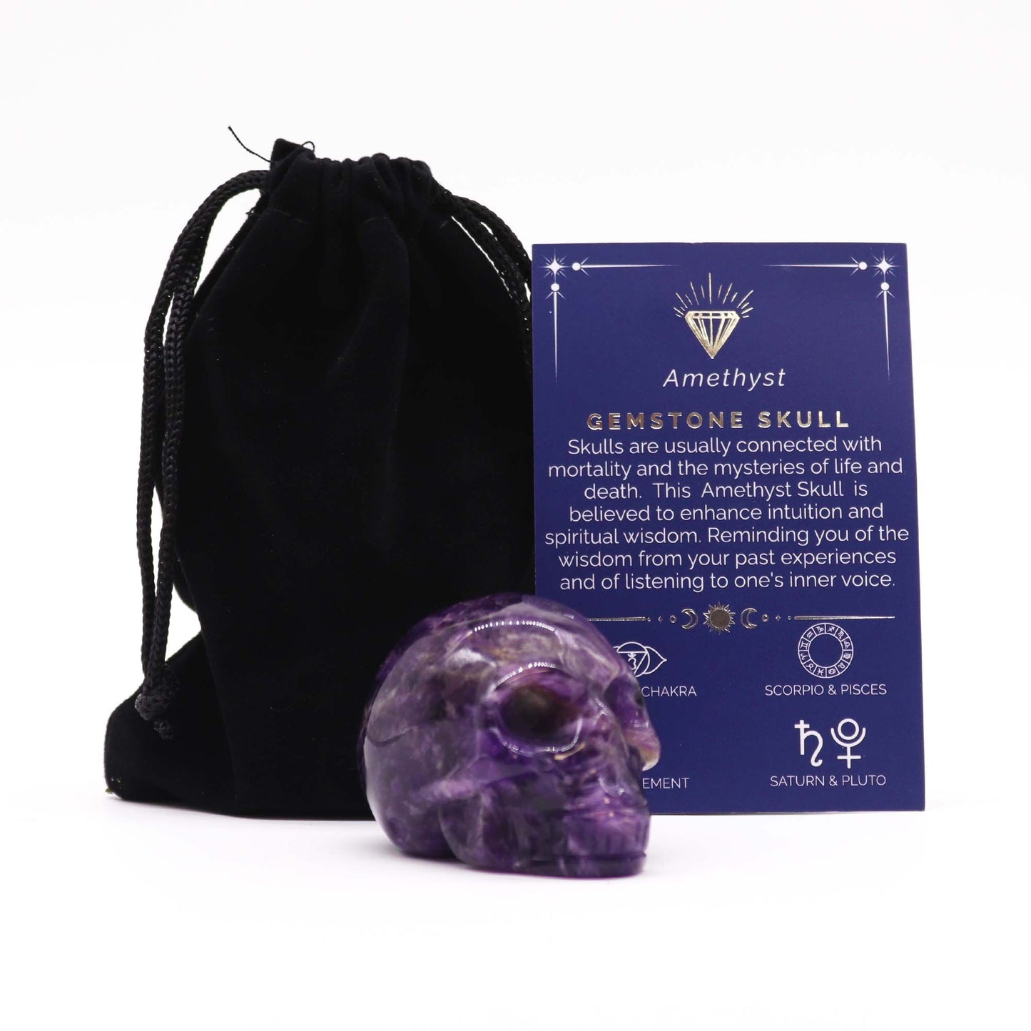 Gema Calavera Grande - Amatista- 50x40x30mm - Figuras de Piedras Preciosas