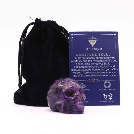 Gema Calavera Grande - Amatista- 50x40x30mm - Figuras de Piedras Preciosas