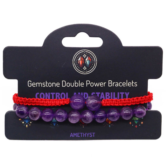 Gemstone Double Power Bracelets - Amethyst