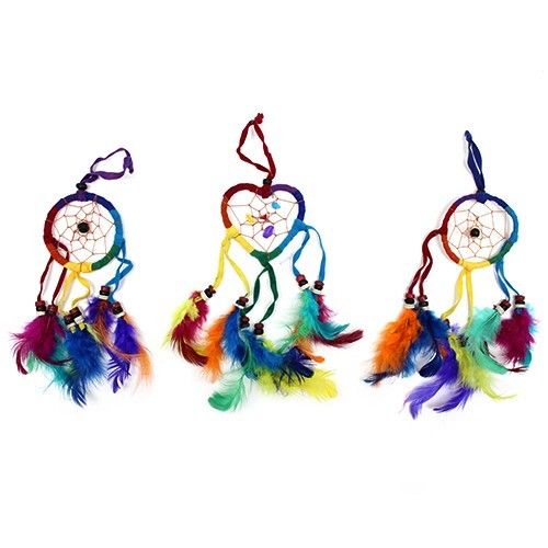Atrapasueños Bali Corazón Pequeño - Arcoiris - Atrapasueños Bali, arcoíris