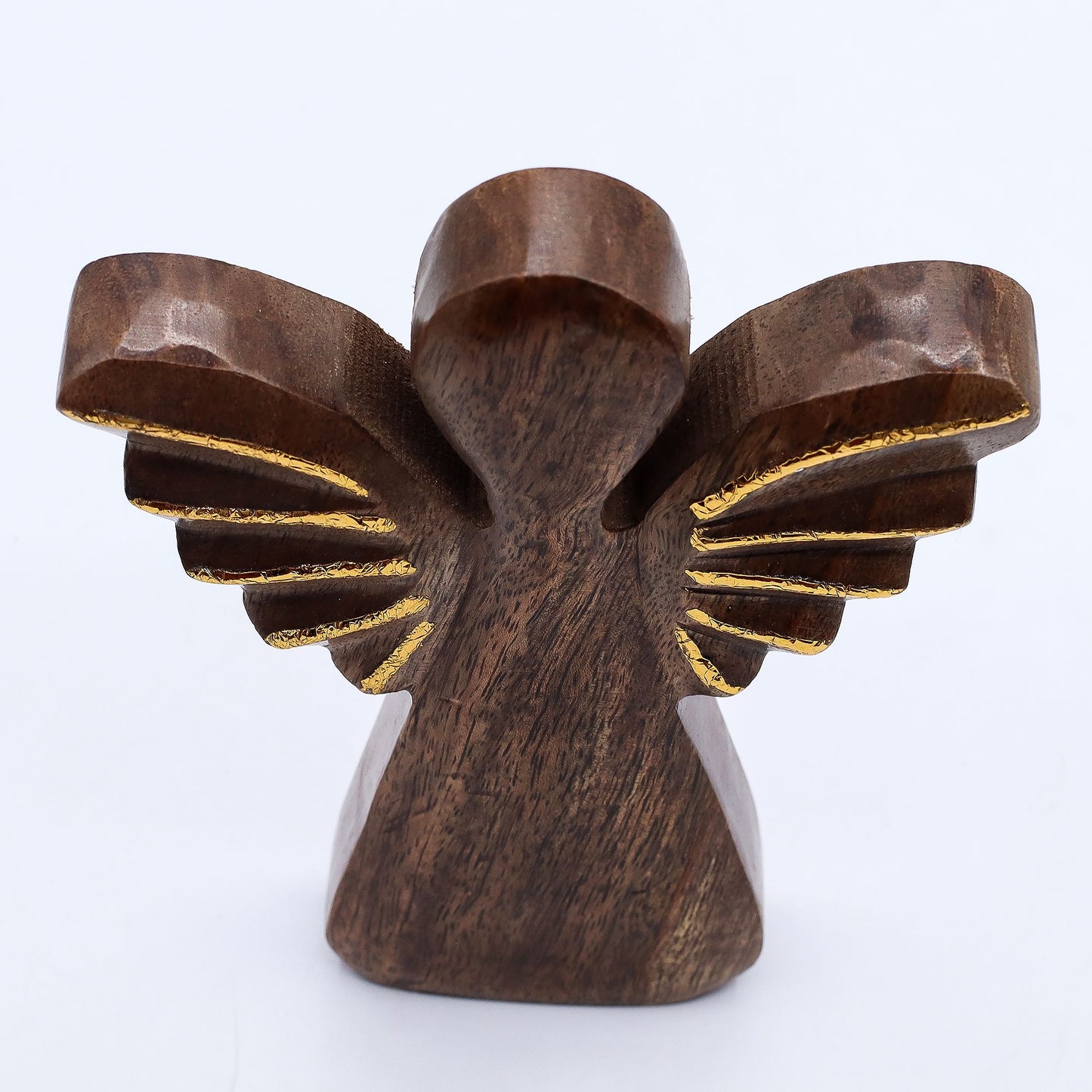 Ángel grande de madera de mango - decoración dorada
