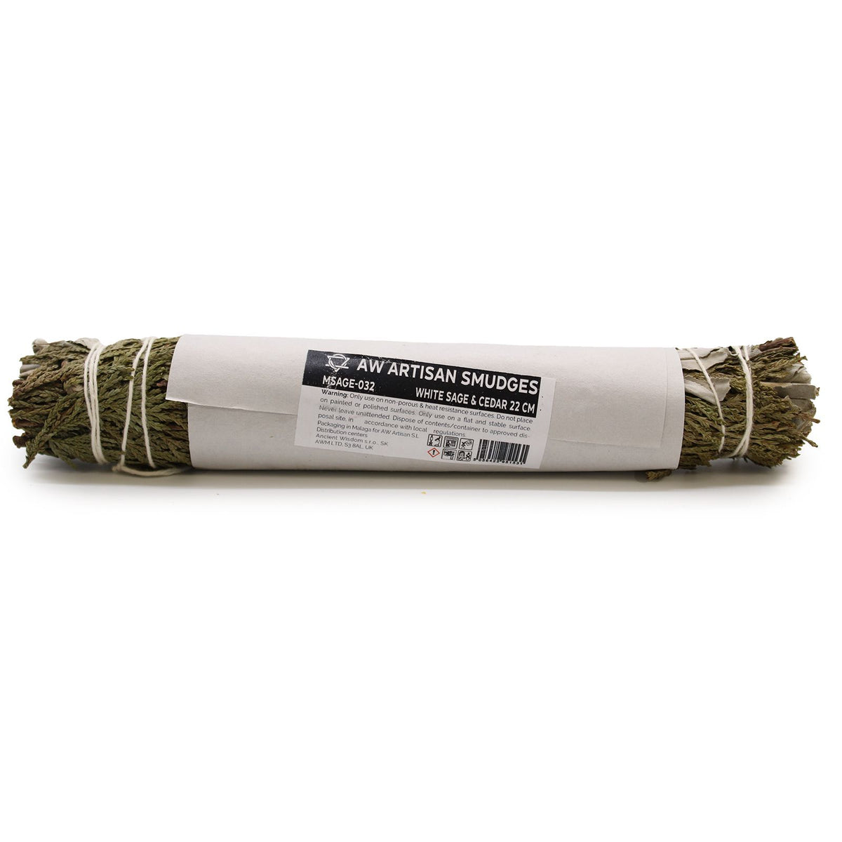 Atado de Hierba - Salvia Blanca y Cedro 22 cm - Atados de Smudge – Envuelto individualmente
