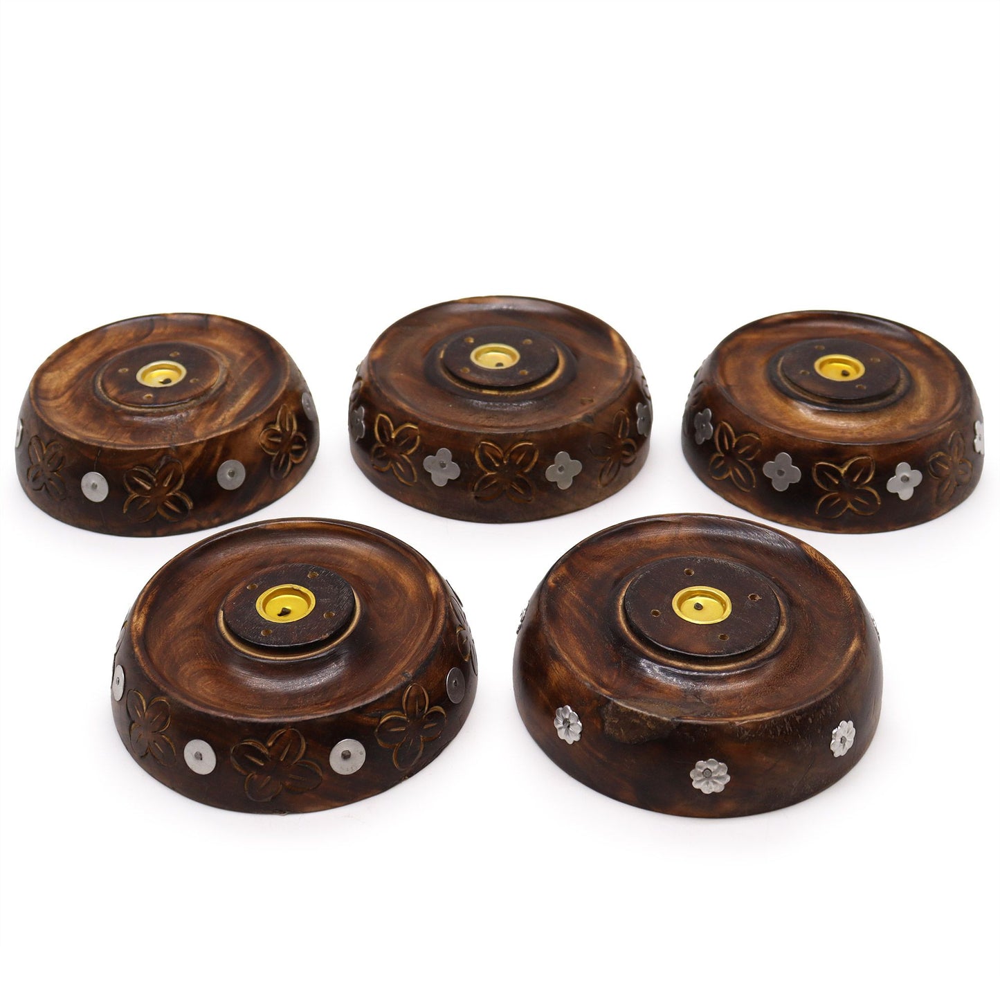 Cone & Stick Burner- Asst Design - Mango Wood - Soporte de Incienso