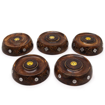 Cone & Stick Burner- Asst Design - Mango Wood - Soporte de Incienso