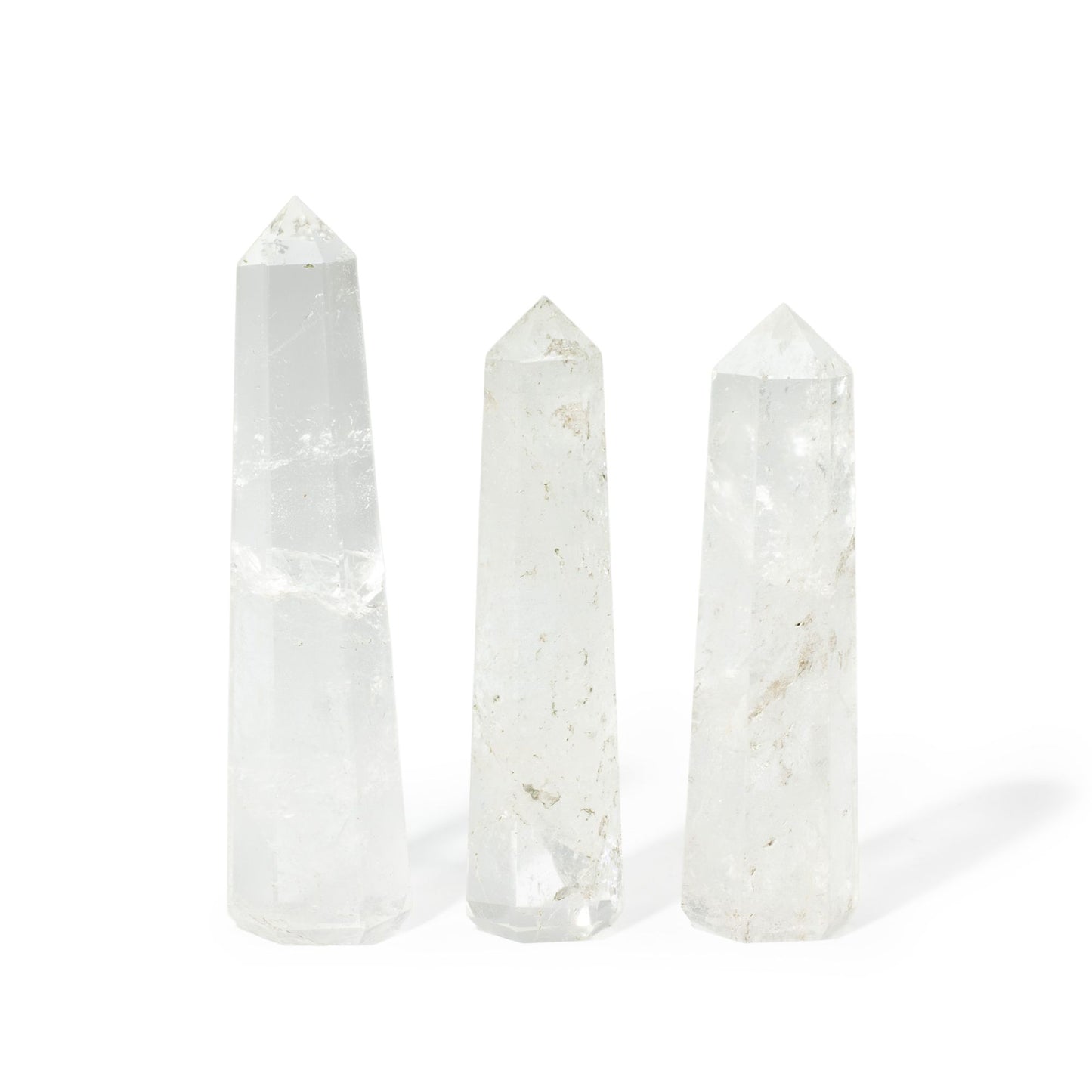 Punta de obelisco de seis caras de piedra preciosa aprox. 11 cm - Cuarzo claro - Puntas del Obelisco de Piedras Preciosas