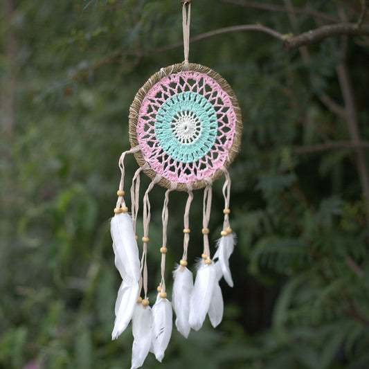 Attrape-rêves en macramé Rose 16cm (Coloris assortis)