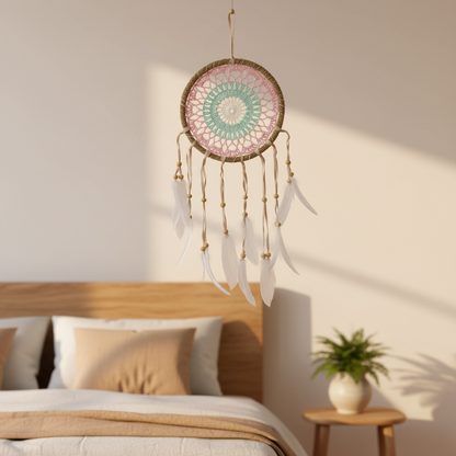 Dreamcatcher-Macrame Pink 16cm (Assorted Colors)