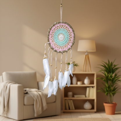 Dreamcatcher-Macrame Pink 16cm (Assorted Colors)