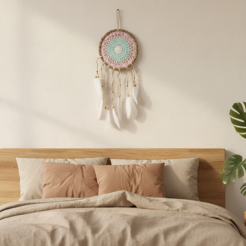 Dreamcatcher-Macrame Pink 16cm (Assorted Colors)
