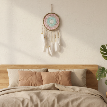 Dreamcatcher-Macrame Pink 16cm (Assorted Colors)