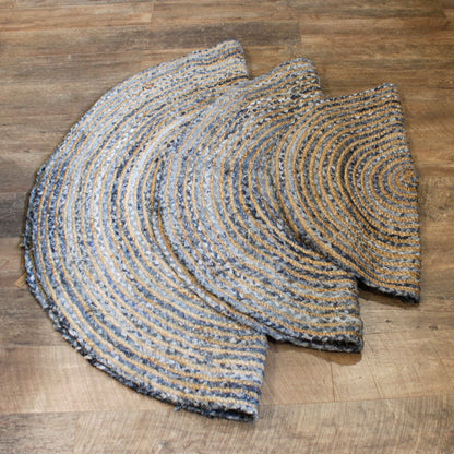 Alfombra Redonda de Yute y Reciclaje de Mezclilla - 150 cm