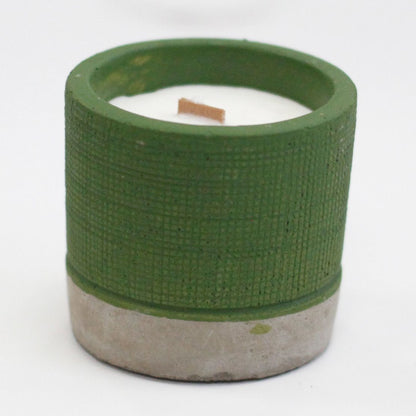 Olla - Verde - Musgo de Mar y Hierbas - Velas de madera de hormigón