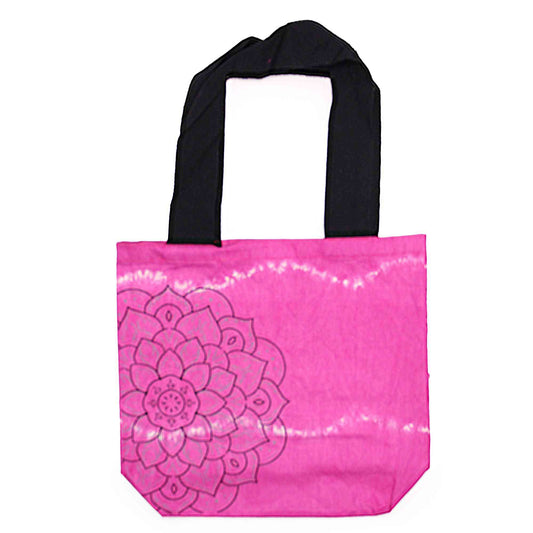 Bolsas de Algodón "Tie Dye" (170g) - 38x42x12cm -  Mandala - Magenta - Asa Negra - imagen 3 - El Bazar de Tizar