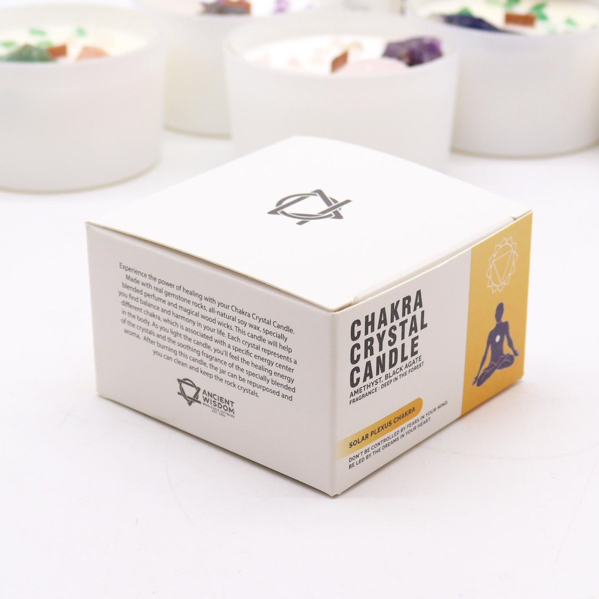 Velas de Cristal de Chakra  -Chakra del plexo solar - Velas de Cristal de Chakras, amatista