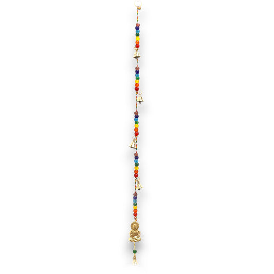 Campanas Indias - Buda de latón con cuentas de chakra Campanas de cuerda - 53cm