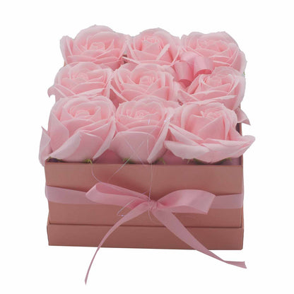 Caja de Regalo - Rosas de Jabón · 9 ud Rosa