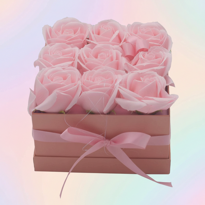 Caja de Regalo - Rosas de Jabón · 9 ud Rosa