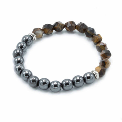 Pulsera de Piedra Preciosa Tallada - Ojo de Tigre Magnético