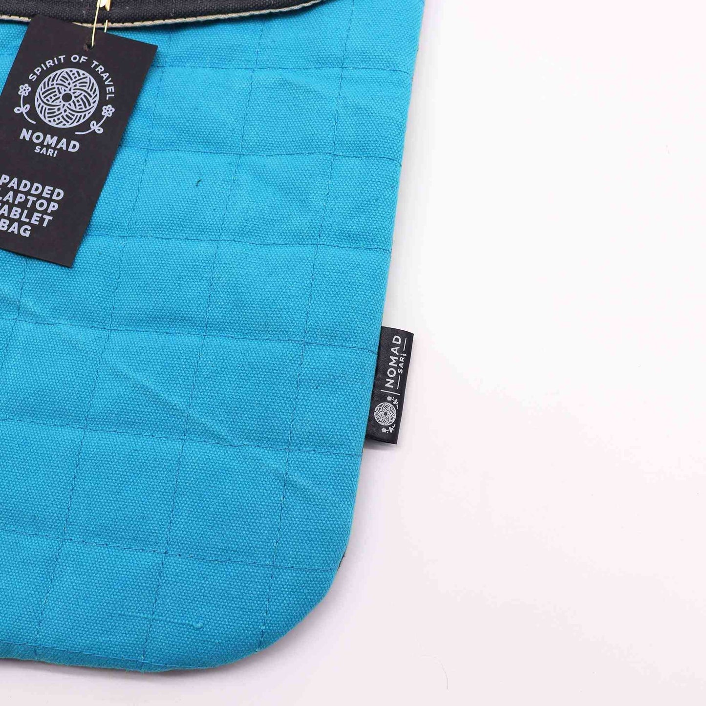 Funda acolchada para portátil - Turquesa espectacular - Lavado de piedra de 14 oz