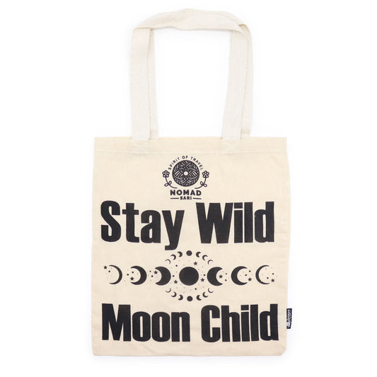 Bolso Básico Icónico  - Mantente salvaje, Niño con ánimo - (40x36cm) - Natural 4oz