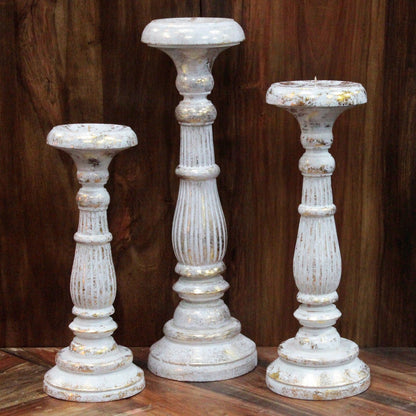 Soporte de vela mediano - oro blanco - Soportes de Velas Vintage
