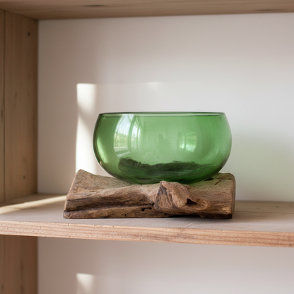 Botellas de cerveza recicladas - Cuenco Ancho en Madera