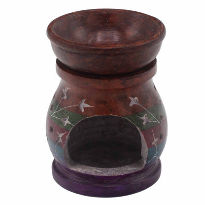 Quemador de Aceite de Esteatita 10cm - Hamsa - Cinco Colores