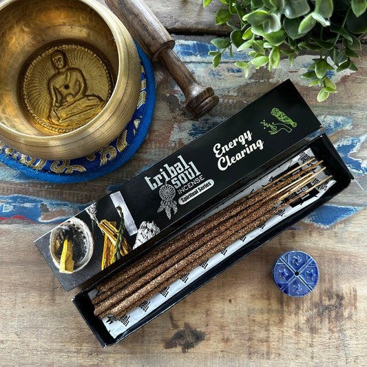 Varillas de incienso espiritual de alma tribal y soporte de cerámica - Limpieza de energía - Varillas Espirituales de Inciens