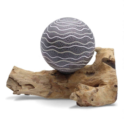 Striped Spherical Glass Table Lamp · 1 unit