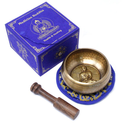 Cuenco tibetano set - Medicina Buda 10cm (min 500gm) - Set de Regalo Tibetano