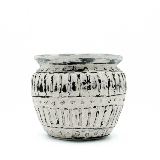 Greek Clay Pot - Cream 12cm