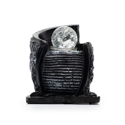 Fuente decorativa de agua de mesa -15x13x20 cm - Recipiente de agua y bola de cristal