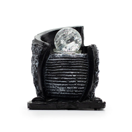 Fuente decorativa de agua de mesa -15x13x20 cm - Recipiente de agua y bola de cristal