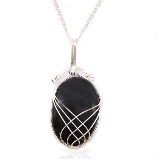 Collier en cascade de pierres précieuses brutes - Onyx noir