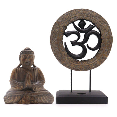 Buddha Feng Shui Set - Om - Grey and Black