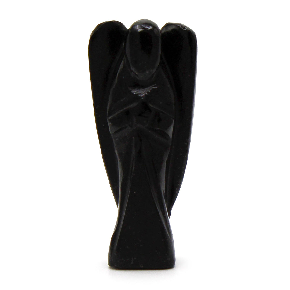 Ángel de piedra preciosa tallada a mano - ágata negra - Figuras de Piedras Preciosas