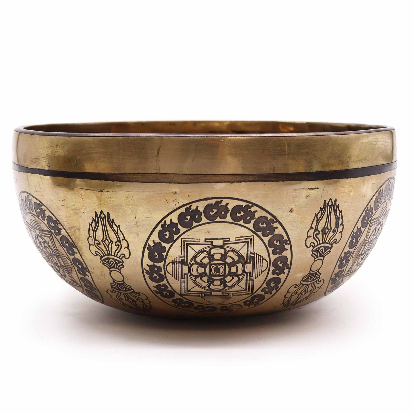 Cuenco Tibetano Curativo Grabado - 21cm - 5 Budas - Artículos Tibetanos