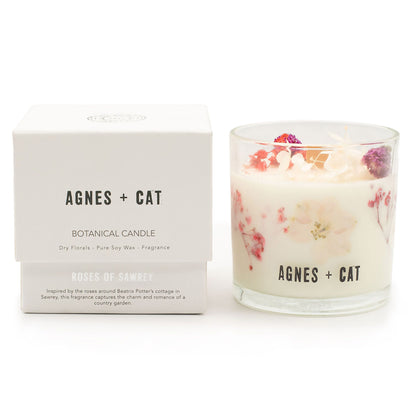 Vela de cera de soja botánica Agnes + Cat - Roses of Sawrey - Agnes + Cat Velas botánicas de cera de soja, Cruelty Free