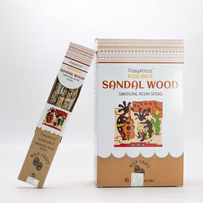 Palitos de resina de sándalo dorado para sahumar - 30 g