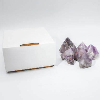 Puntas pulidas de piedras preciosas - amatista grado A (aprox. 5-6 piezas)