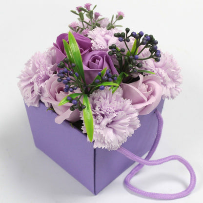 Bouquet Flores Jabón · Rosas Moradas