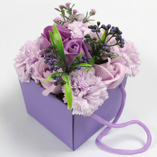 Bouquet Fleurs Savon · Roses Mauves