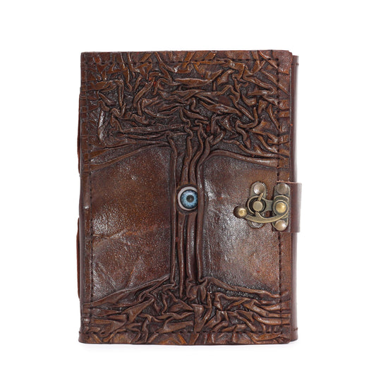 Dark Brown Evil Eye Distressed Edges Notebook