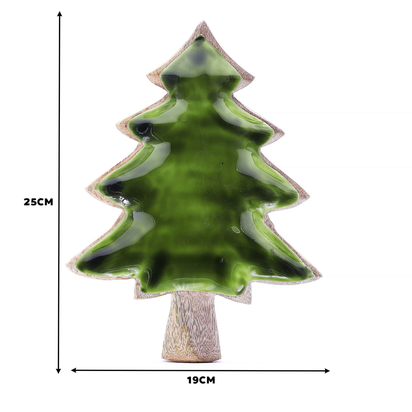Perdido en el bosque - Tazón de madera esmaltada con diseño de árbol - 25x19 cm