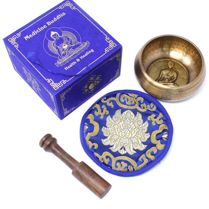 Cuenco tibetano set - Medicina Buda 10cm (min 500gm) - Set de Regalo Tibetano