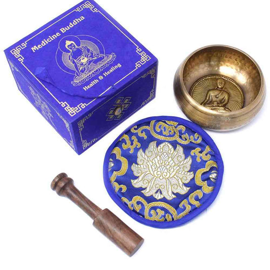 Cuenco tibetano set - Medicina Buda 10cm (min 500gm) - Set de Regalo Tibetano